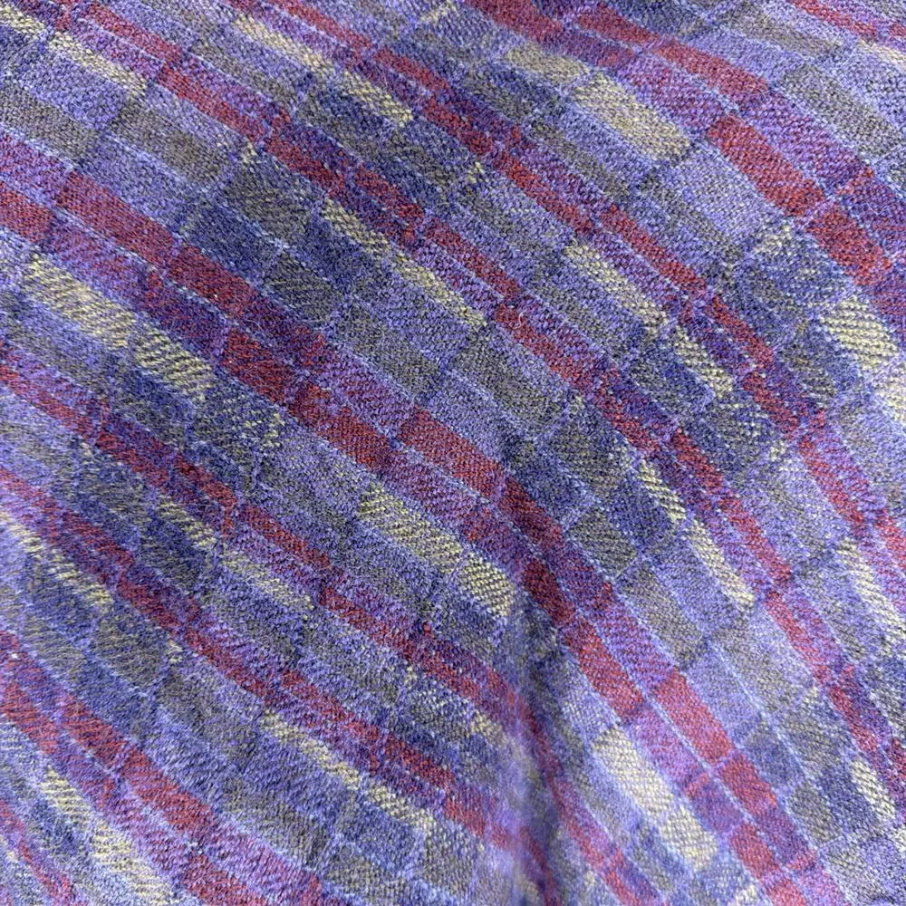 Halston III 100% Worsted Wool Purple and Red Scarf